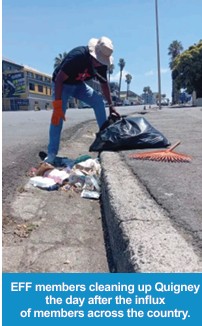 EFF members cleaning up Quigney